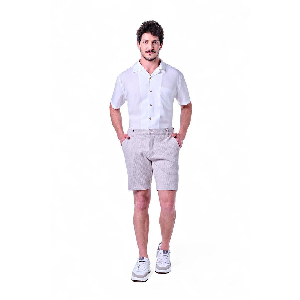 Camisa Masculina Manga Curta Gola Hawaii Viscose Pacific Blue