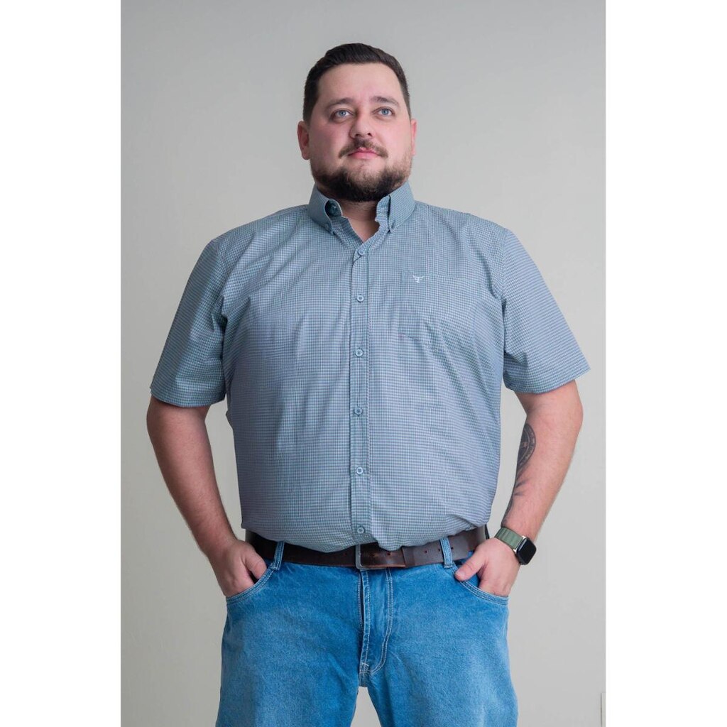 CAMISA MASCULINA MANGA CURTA TEXAS FARM - CAC768 - DO XG AO G2 - XADREZ