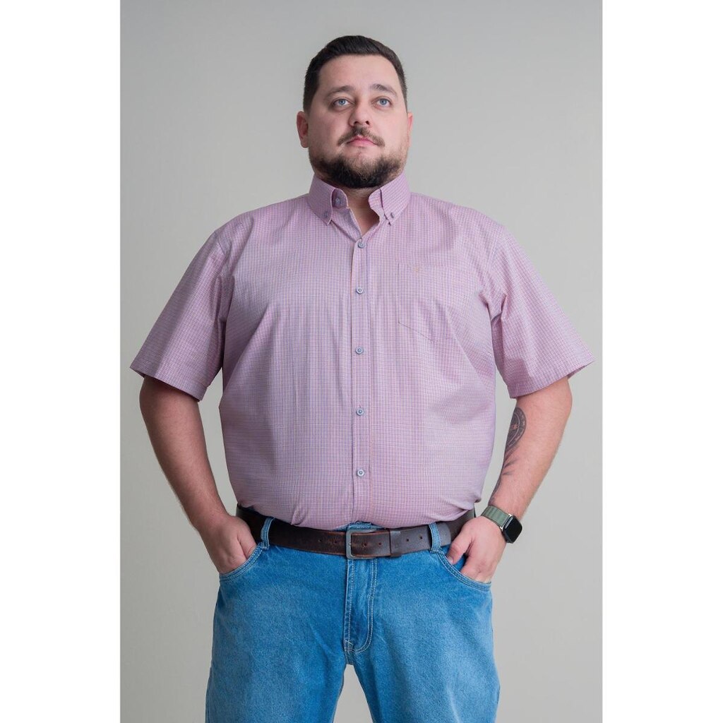 CAMISA MASCULINA MANGA CURTA TEXAS FARM - CAC769 - DO XG AO G2 - XADREZ