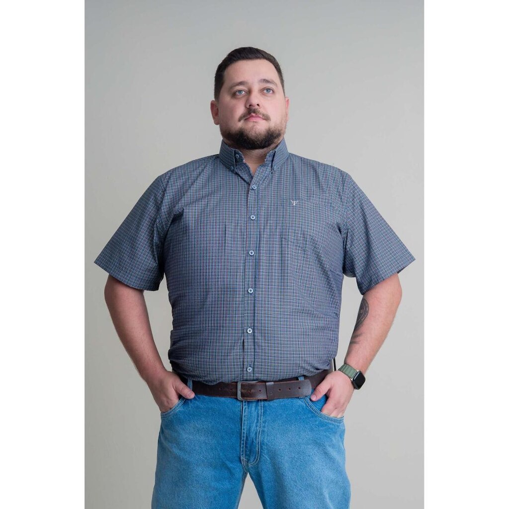 CAMISA MASCULINA MANGA CURTA TEXAS FARM - CAC775 - DO XG AO G2 - XADREZ