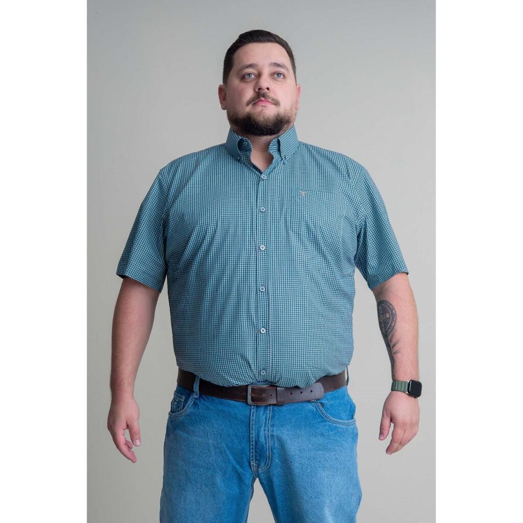 CAMISA MASCULINA MANGA CURTA TEXAS FARM - CAC780 - DO G3 AO G4 - XADREZ