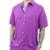 Camisa Masculina Manga Curta Viscose Social - Roxo