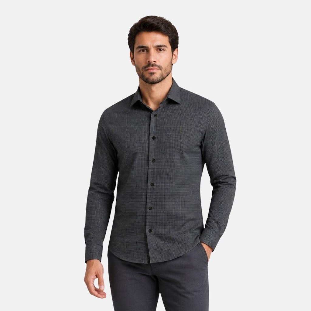 Camisa Masculina Manga Longa Algodão Egípcio Medson