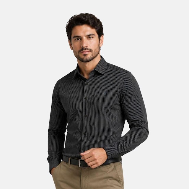 Camisa Masculina Manga Longa Alto Padrão Algodão Egípcio Medson