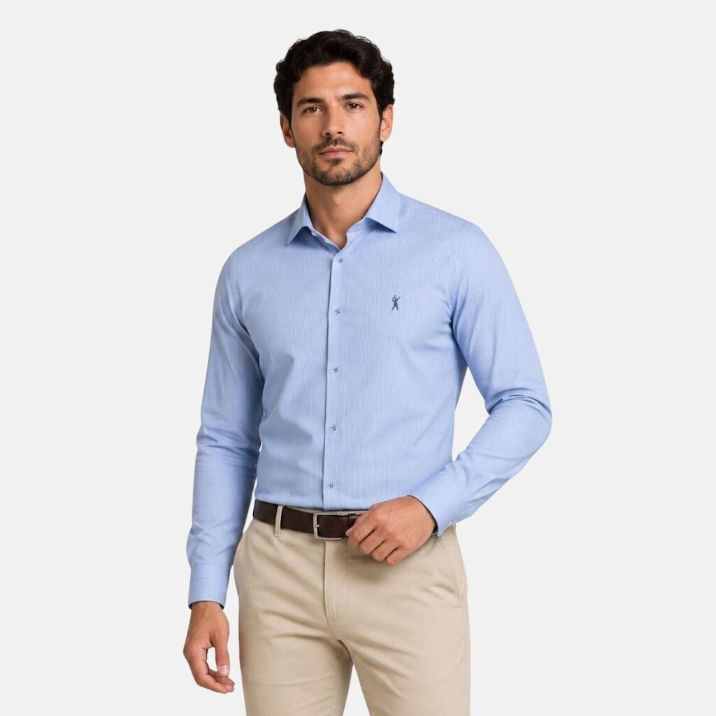 Camisa Masculina Manga Longa Alto Padrão Algodão Egípcio Medson
