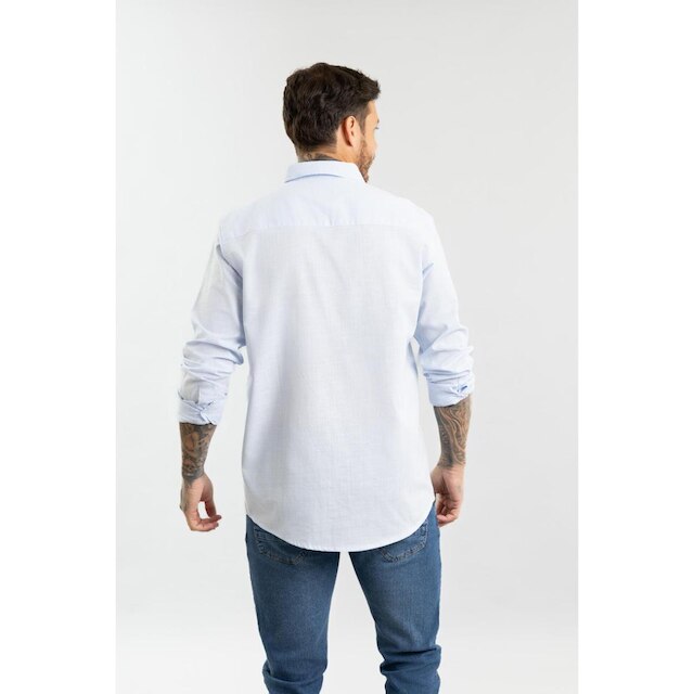 Camisa Masculina Manga Longa em Algodão com Botões Dialogo