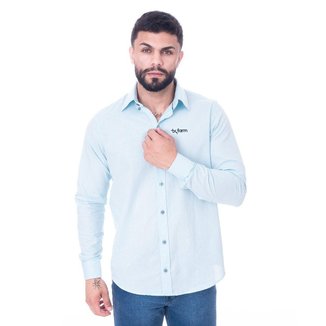 CAMISA MASCULINA MANGA LONGA TEXAS FARM - CAL437 - AZUL BEBE