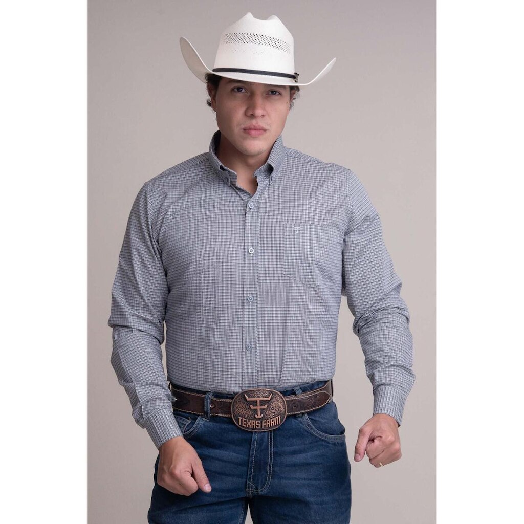 CAMISA MASCULINA MANGA LONGA TEXAS FARM - CAL551 - XADREZ