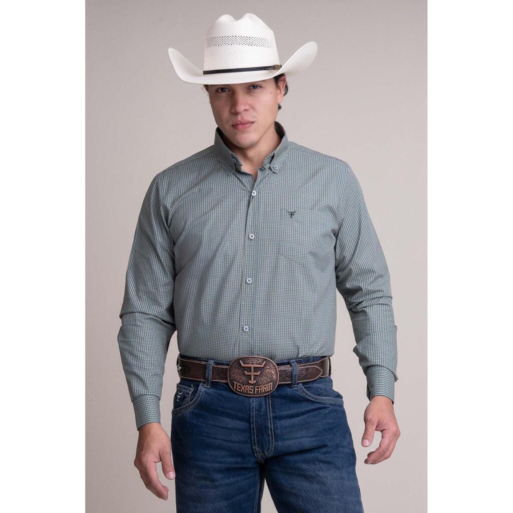 CAMISA MASCULINA MANGA LONGA TEXAS FARM - CAL555 - XADREZ