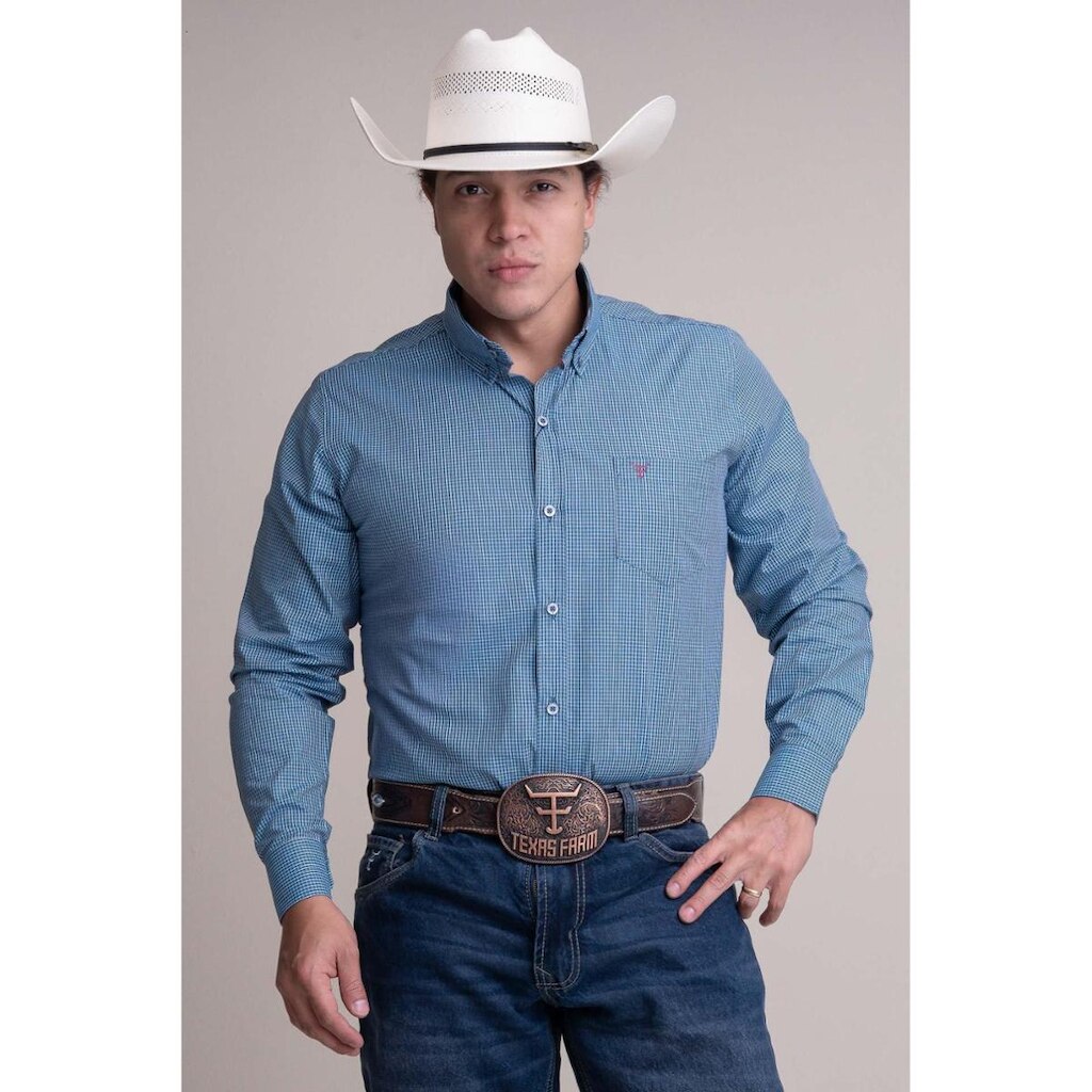 CAMISA MASCULINA MANGA LONGA TEXAS FARM - CAL562 - XADREZ