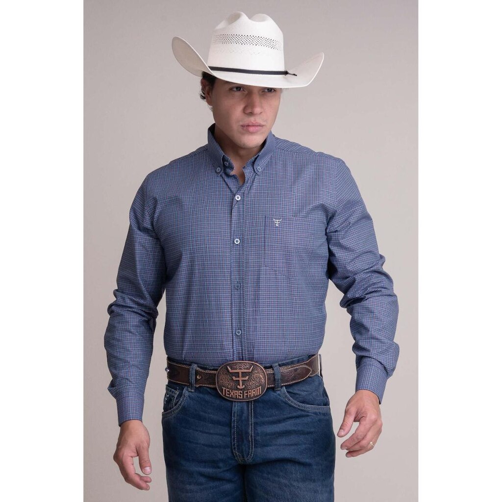 CAMISA MASCULINA MANGA LONGA TEXAS FARM - CAL563 - XADREZ