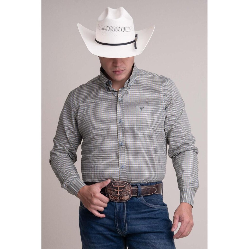 CAMISA MASCULINA MANGA LONGA TEXAS FARM - CAL564 - XADREZ