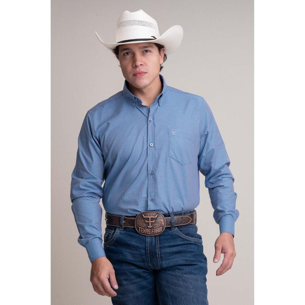 CAMISA MASCULINA MANGA LONGA TEXAS FARM - CAL566 - XADREZ