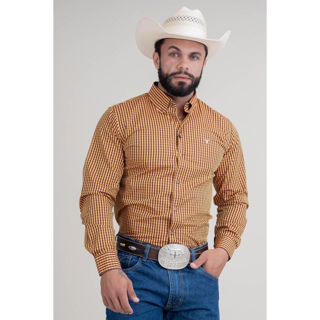 CAMISA MASCULINA MANGA LONGA TEXAS FARM - SELECT - CAL527 - XADREZ