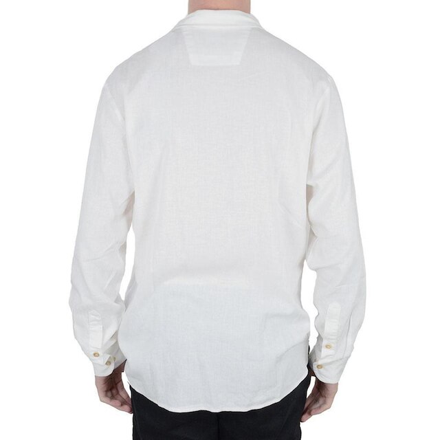 Camisa Masculina ML Lado Avesso Linho Bege - LH436P