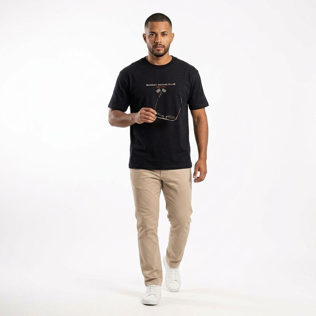 Camisa Masculina MMT Brand Racing Club Relaxed Fit 583359 Preta