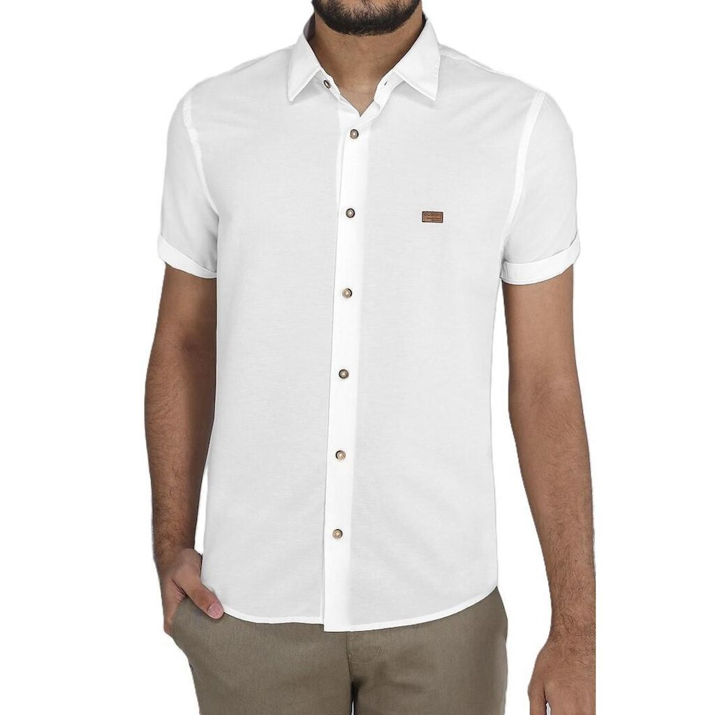 Camisa Masculina Ogochi Casual Slim Tricoline 4221