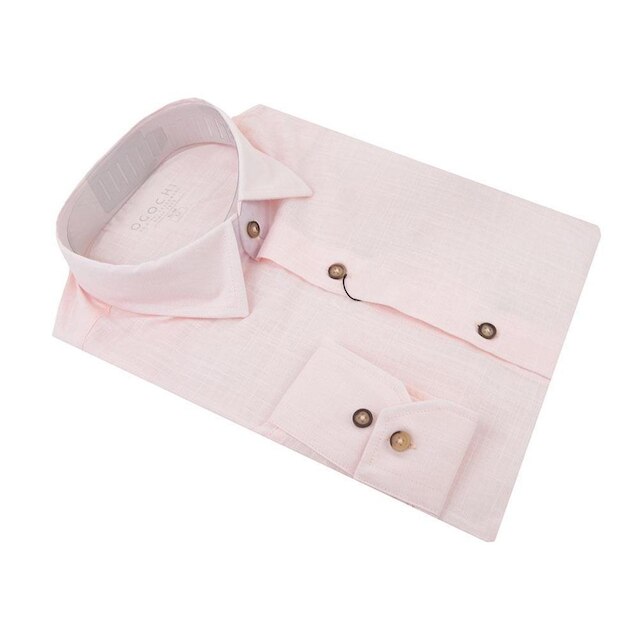 Camisa Masculina Ogochi ML Concept Slim Rosa - 001493122