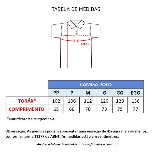 Camisa Masculina Polo sem Bolso