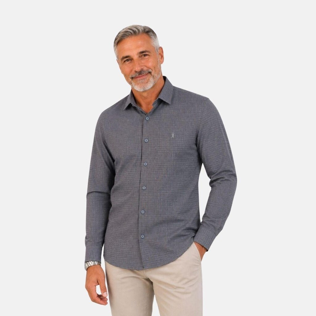 Camisa Masculina Premium Algodão Egípcio Manga Longa Medson