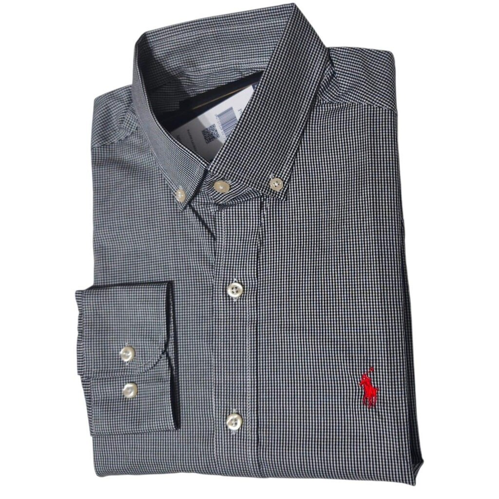 Camisa Masculina Ralph L Manga Longa Quadriculada