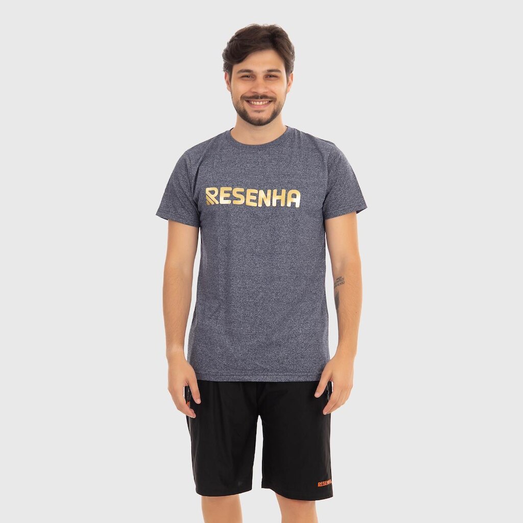 Camisa Masculina Resenha Sport Malha Mesclada Conforto Casual Academia Premium