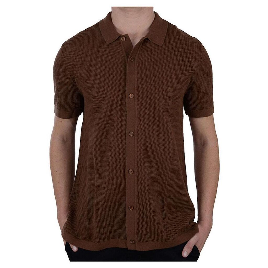Camisa Masculina Reserva MC Gola Polo Tricot Marrom - 0101