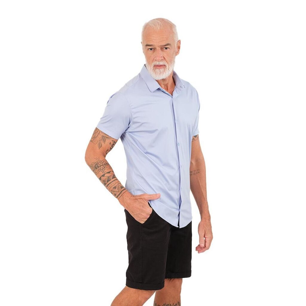 Camisa Masculina Slim Fit Elastic Tech Comfort Sibra MC4422S