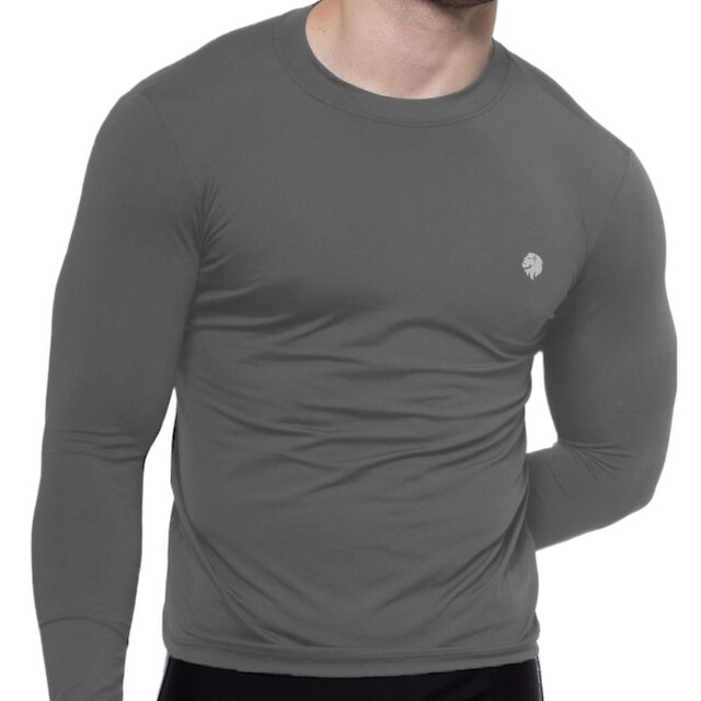 Camisa Masculina Térmica Manga Longa Com Proteção Uv 50+