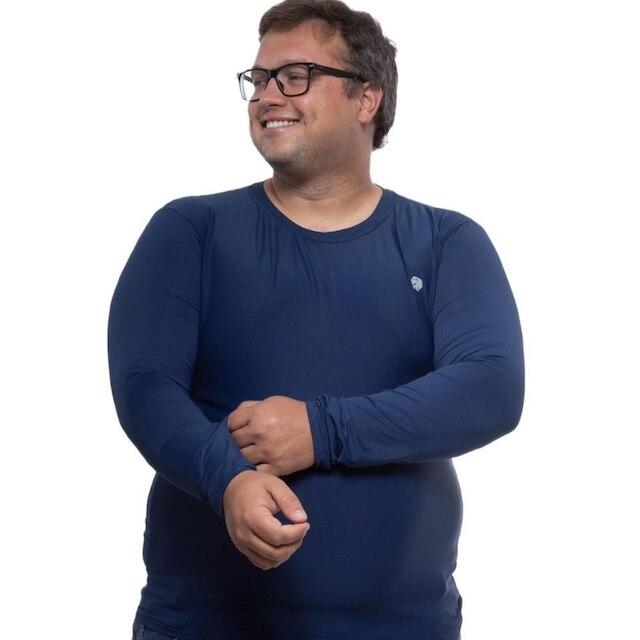 Camisa Masculina Térmica Plus Size Proteção Uv50 Manga Longa