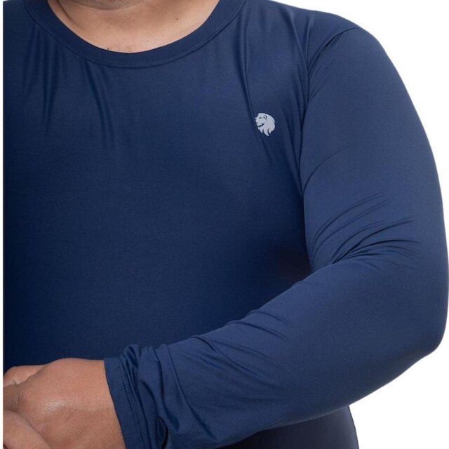 Camisa Masculina Térmica Plus Size Proteção Uv50 Manga Longa