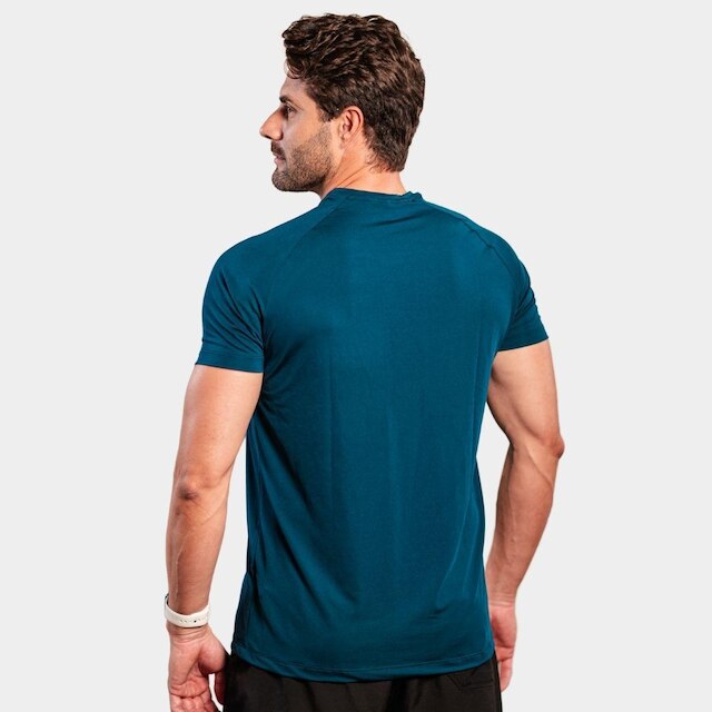 Camisa Masculina TR4 Raglan MARINHO Dia a Dia Treino Academia Fitness Treino Básica Esportiva
