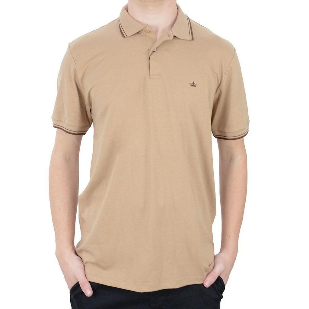 Camisa Masculina Urban City Gola Polo Cotton Amêndoa - 7012