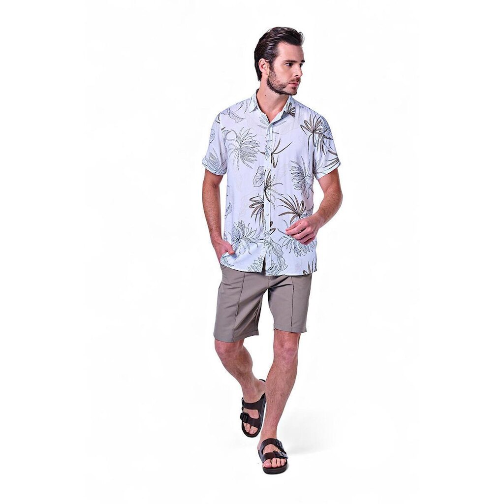 Camisa Masculina Viscose Estampa Tropical