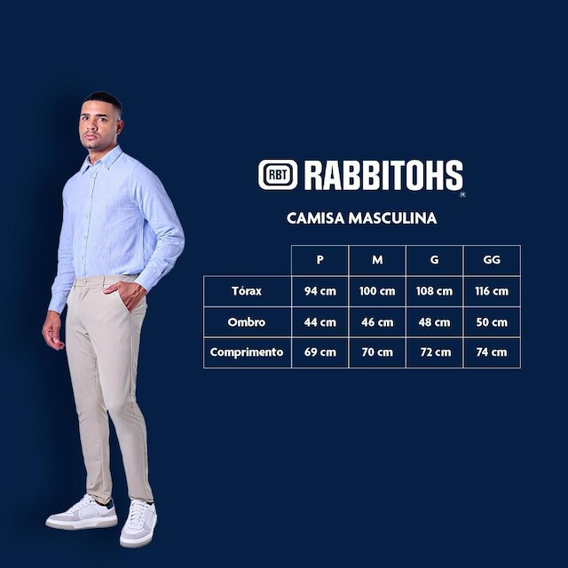 Camisa Masculina Viscose Maquinetada