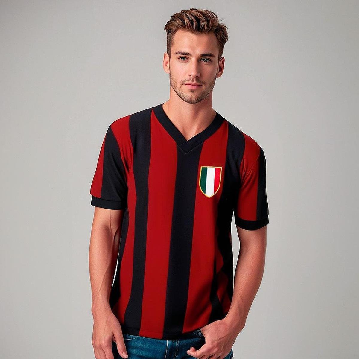 Camisa Milan Retrô 1969 Masculina Menor preço em Camisa Milan Retrô 1969 Masculina