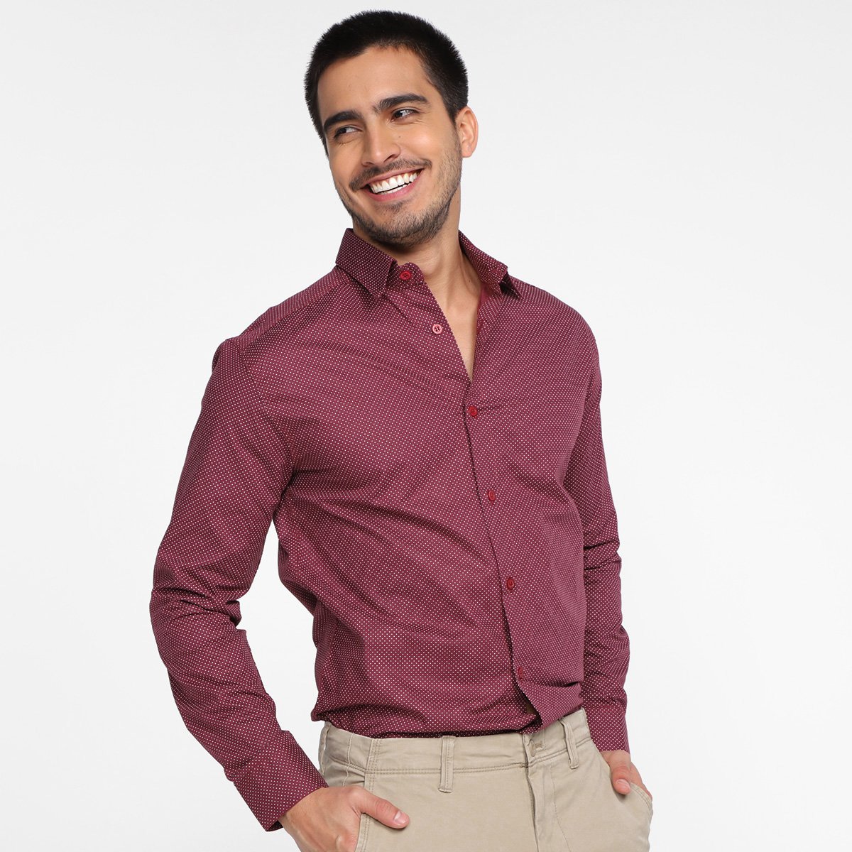 Camisa Milano Tricoline Manga Longa Masculina - Vermelho é ruim? Camisa Milano Tricoline Manga Longa Masculina - Vermelho é boa?