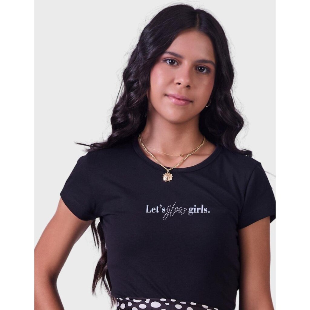 Camisa Modelo Babylook Cotton Com Estampa Estilo Verão Dia A Dia Moda Nova Feminino 12 a 18