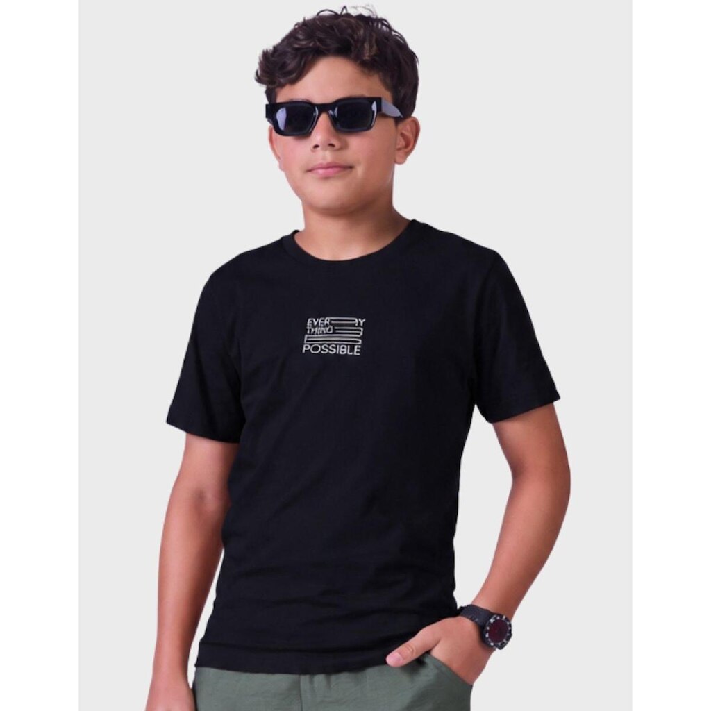 Camisa Modelo Meia Malha Estampada Com Detalhes Discretos Do Verão Diário Masculino 12 a 18