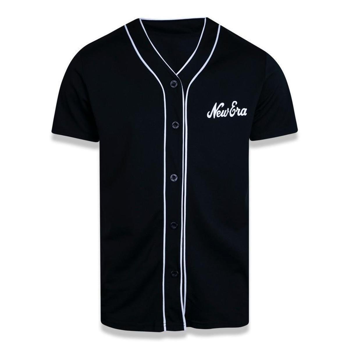 Camisa New Era Manga Curta Core Pipping - Preto Menor preço em Camisa New Era Manga Curta Core Pipping - Preto
