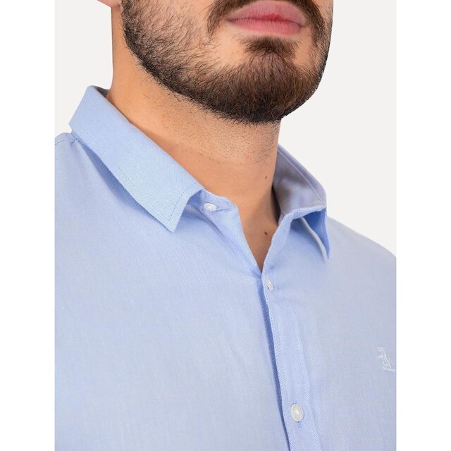 Camisa Original Penguin Masculina Regular Oxford Azul Claro Mescla
