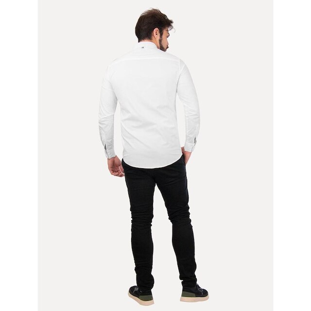 Camisa Original Penguin Masculina Regular Tricoline Bordado Branca