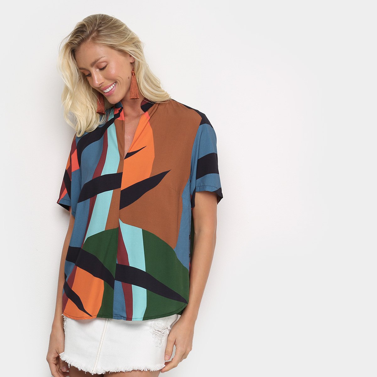 camisa manga curta feminina