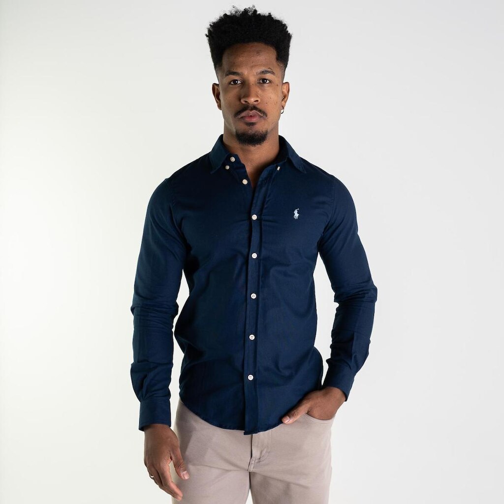 Camisa Oxford Azul Marinho