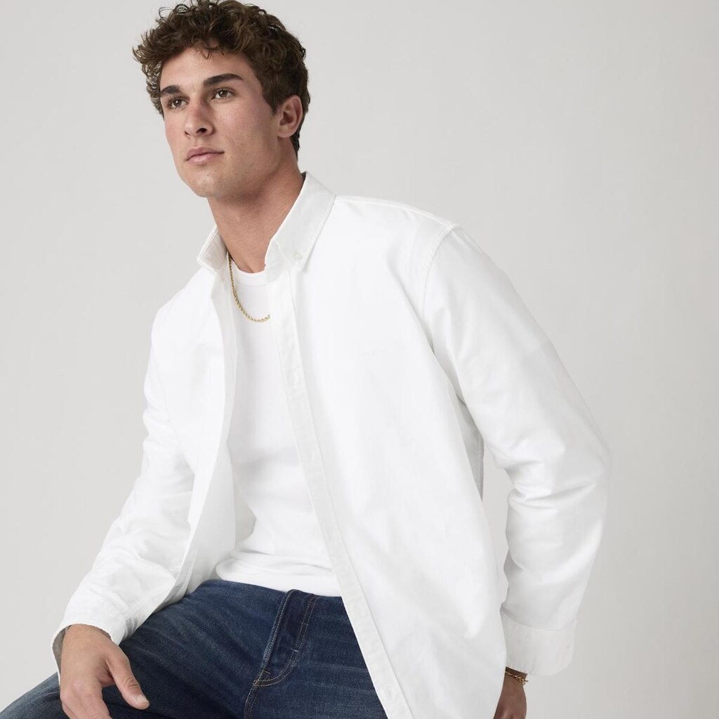 Camisa Oxford Levi's Authentic Button Down Branca Manga Longa Masculina