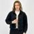 Camisa Pacific Blue Cropped Suede Manga Longa Feminina - Preto