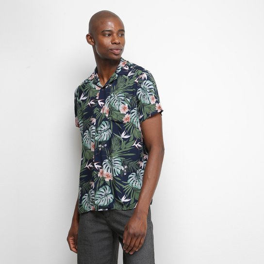 Camisa Pacific Blue Jungle Masculina - Marinho