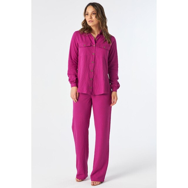 Camisa PKS Manga Longa Com Bolsos Rosa-GG