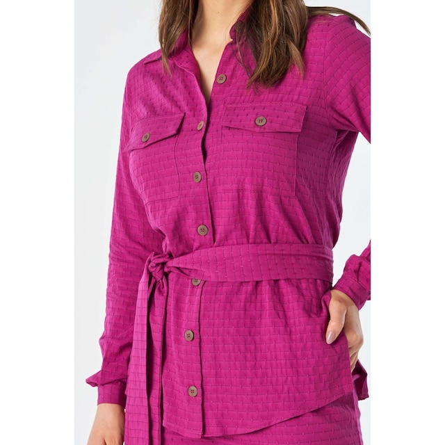 Camisa PKS Manga Longa Com Bolsos Rosa-GG