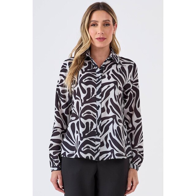 Camisa PKS Manga Longa Estampa P&B